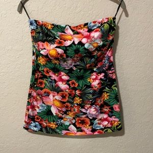 Early 2010s floral tube top y2k